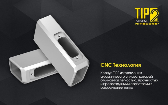 Лiхтар Nitecore TIP2 (CREE XP-G3 S3 LED, 720 люмен, 4 режима, USB) (пошкоджена упаковка/ремонт кнопки) 