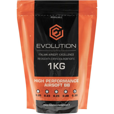 Страйкбольні кульки Evolution 0,30 High Performance BB 6 мм White