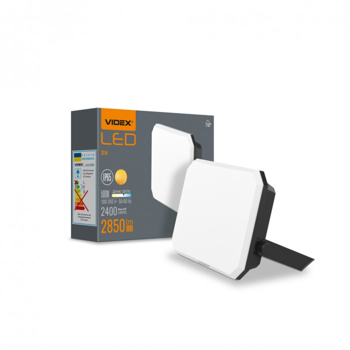 Прожектор VIDEX F3 30W 5000K 220V Black (VLE-F3-0305B) 