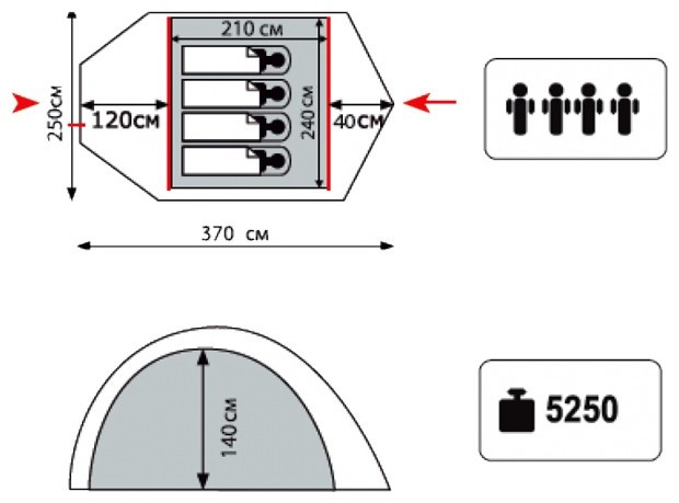 Намет Sol Camp 4, SLT-022.06 