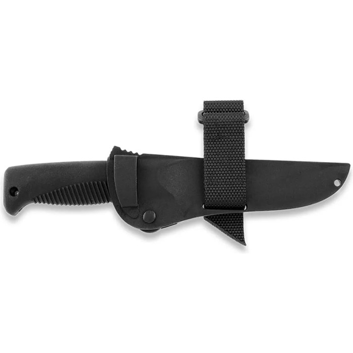 Ніж Peltonen M07 (N690), без покриття, чорний, чорний композитний чохол 