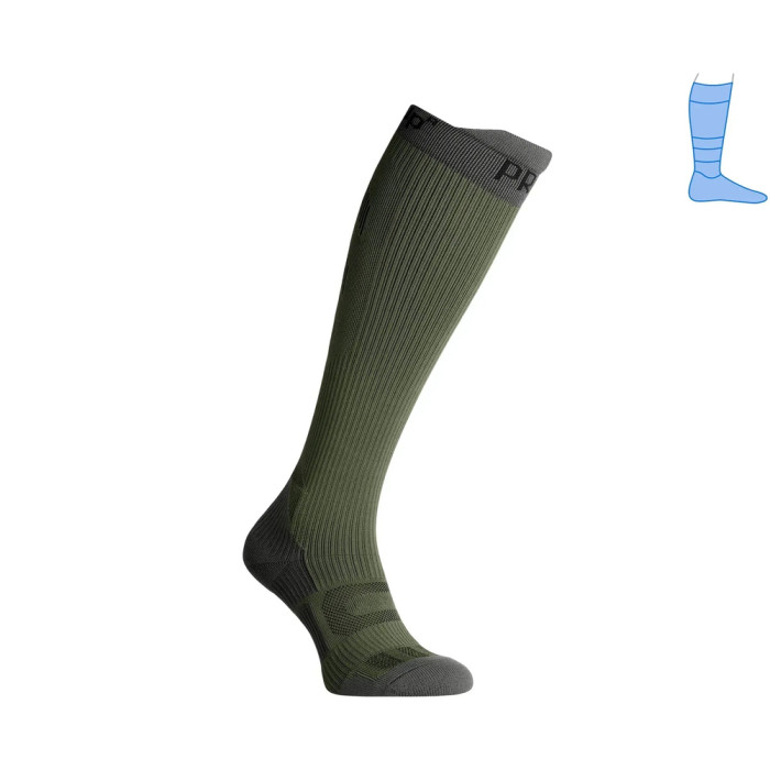 Компресійні гольфи захисні літні Protector LongDry PRO сірий хакі M 40-43 