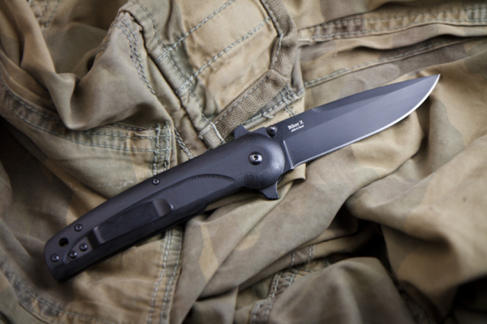 Ніж Kizlyar Supreme Biker-X Чорний титан, сталь AUS8 