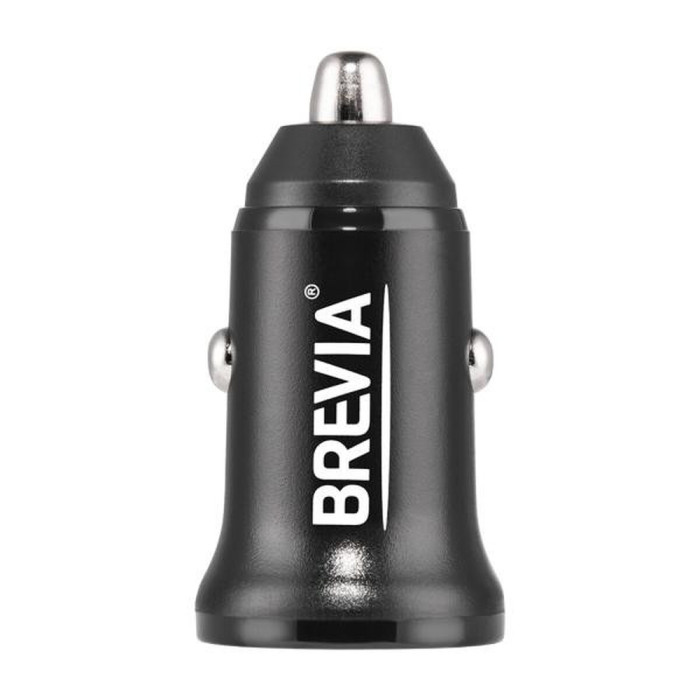 Автомобільний зарядний пристрій Brevia ePower DualCharge 30W 1xUSB-C+1xUSB-A, black 