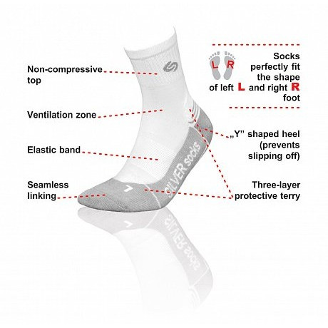 Термоноски InMove Athletic Deodorant Светло-Серый с графитом, 44-46  