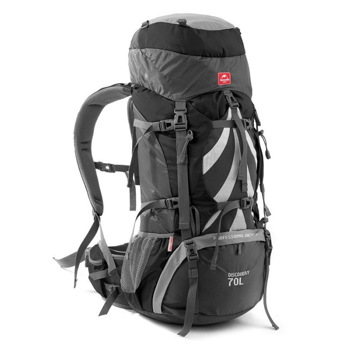 Рюкзак туристичний Naturehike NH70B070-B, 70 л + 5 л, чорний 