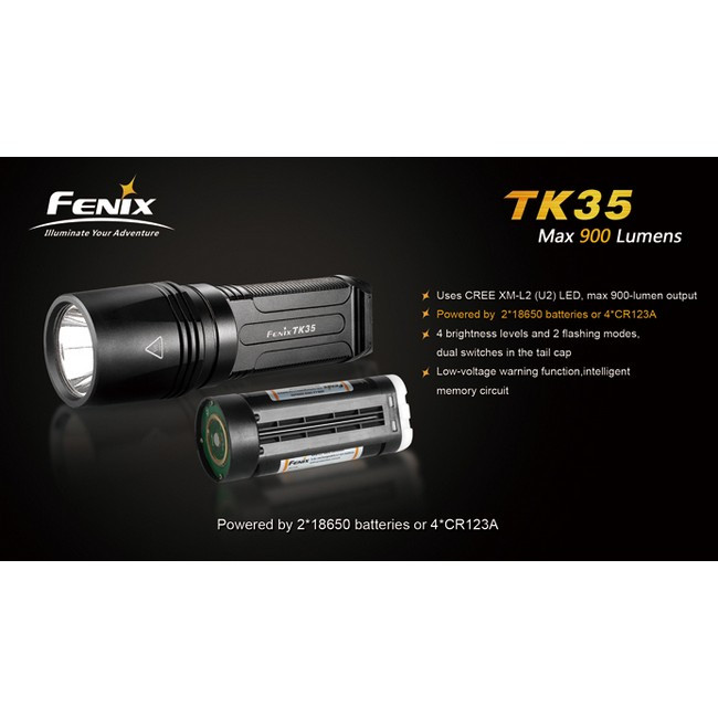 Тактичний Ліхтар Fenix TK35, чорний, Cree XM-L2 (U2) LED 