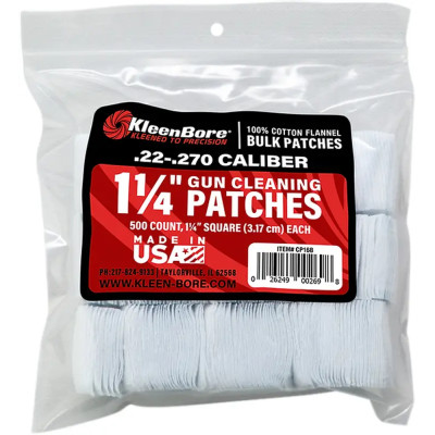 Патч для чищення KleenBore кал. 22-.270. Бавовна. 500 шт