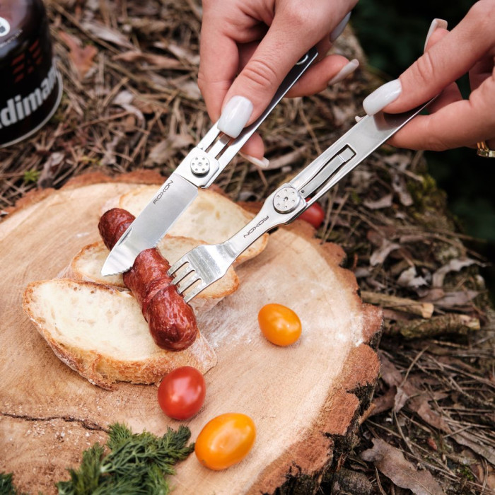 Набір столових приборів Roxon C1S 3 in1 (ложка, виделка, ніж), нержавіюча сталь 