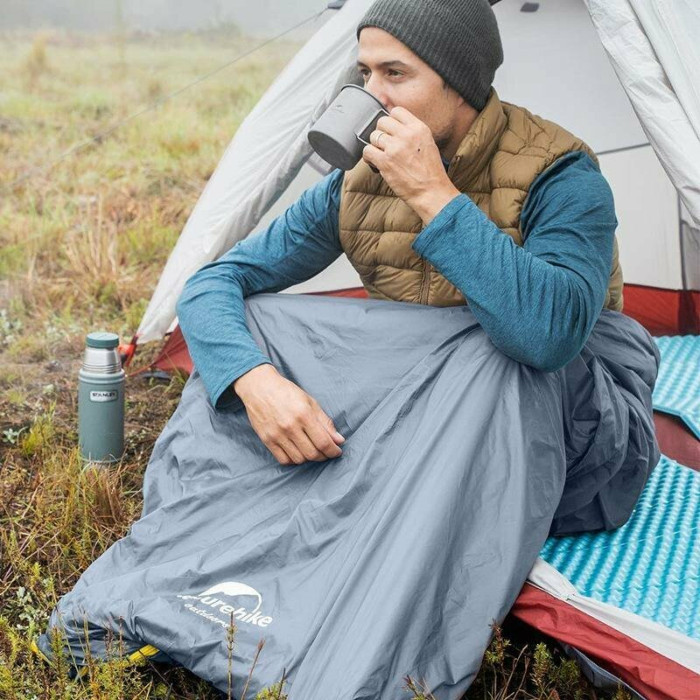 Спальник надлегкий Naturehike Summer LW180 NH21MSD09 правий, (15°C), p-p XL, коричневий 