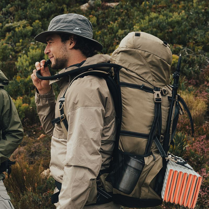 Рюкзак туристичний Naturehike NH70B070-B, 70 л + 5 л, світло-коричневий 