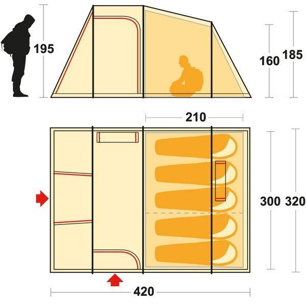 Намет Ferrino Meteora 5 Brick Red (926555) 