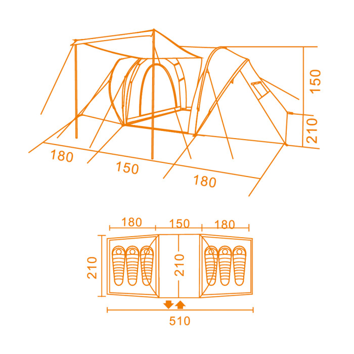 Намет Кемпінг Narrow 6 PE 