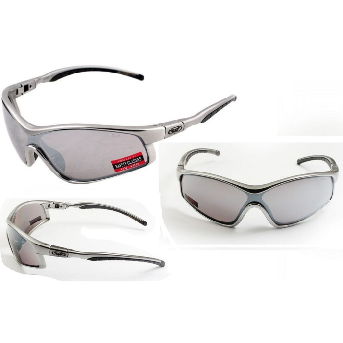 Окуляри Global Vision Home Run full silver (silver mirror) дзеркальні чорні в сріблястій оправі 