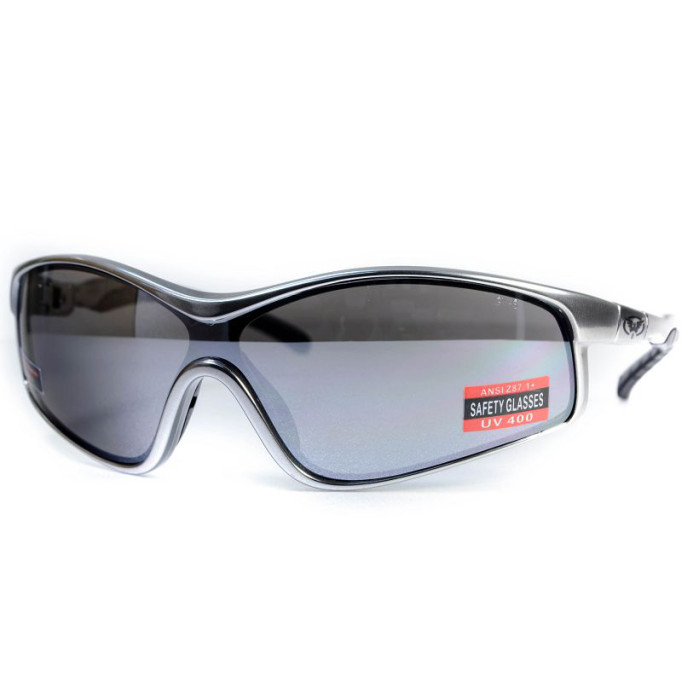 Окуляри Global Vision Home Run full silver (silver mirror) дзеркальні чорні в сріблястій оправі 