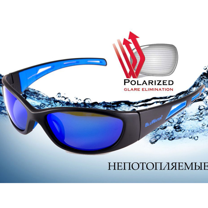 Окуляри BluWater Buoyant - 2 Polarized (G-Tech blue) дзеркальні сині 