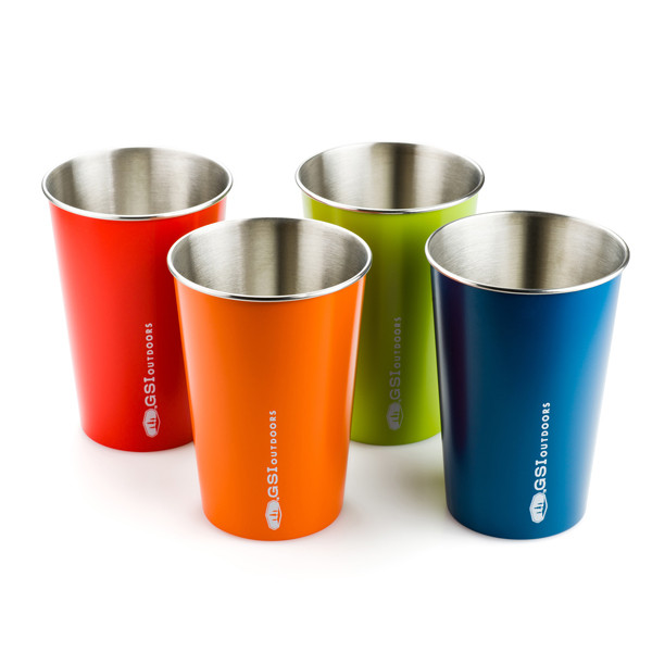 Комплект з 4-х склянок GSI Outdoors Glacier Stainless Pint Set (multi) 