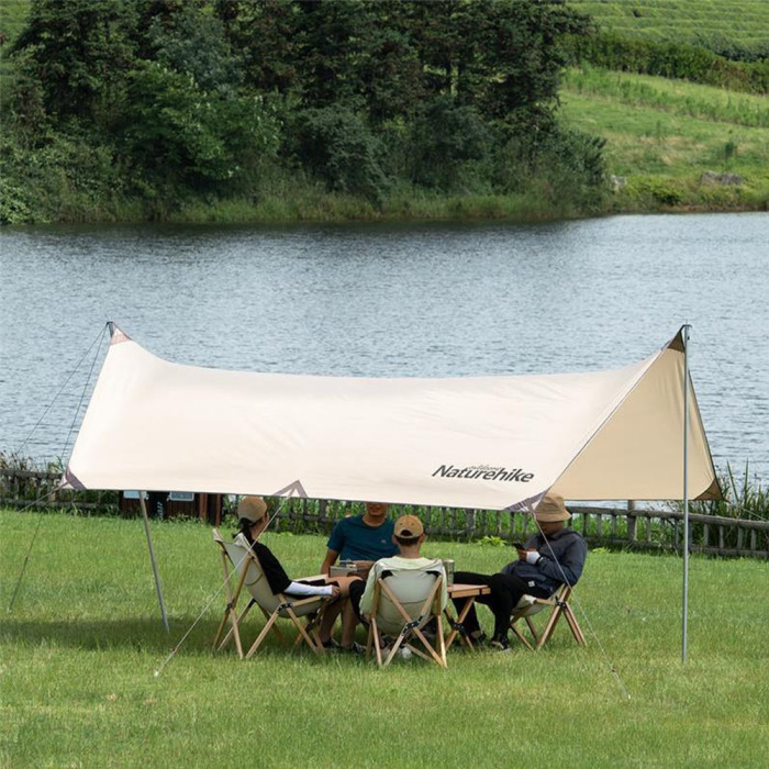 Тент для кемпінгу Naturehike Girder NH20TM006, 150D, 300*438 см, золотий (з двома стійками) 