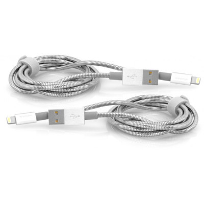 Кабель Verbatim USB-Lightning 1 м + 1 м 2 шт Сріблястий