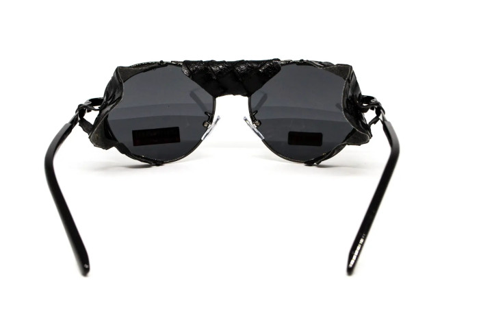 Окуляри захисні Global Vision Aviator-5 GunMetal (gray), сірі в темній оправі зі з'ємним ущільнювачем із синтетичної "шкіри" 