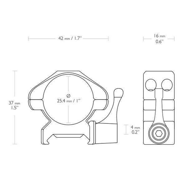 Кільця Hawke Precision Fast Release 1" /Weaver /Низький 