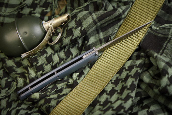 Ніж Kizlyar Supreme Biker-Z сірий титан, сталь D2 