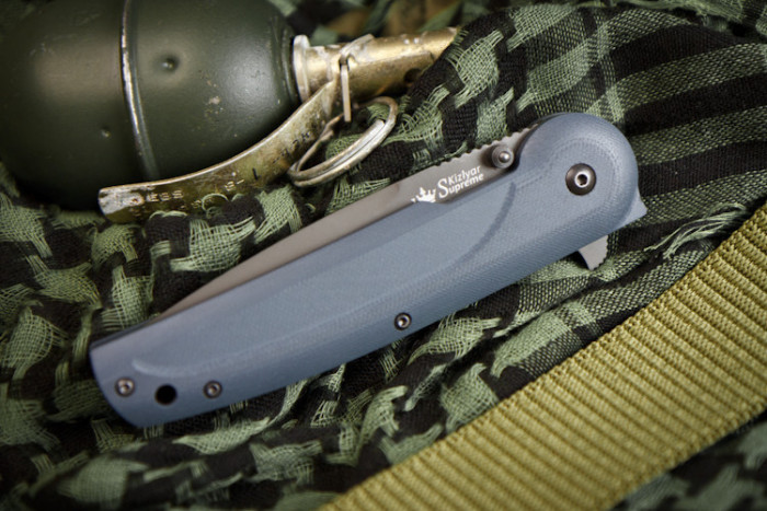 Ніж Kizlyar Supreme Biker-Z сірий титан, сталь D2 