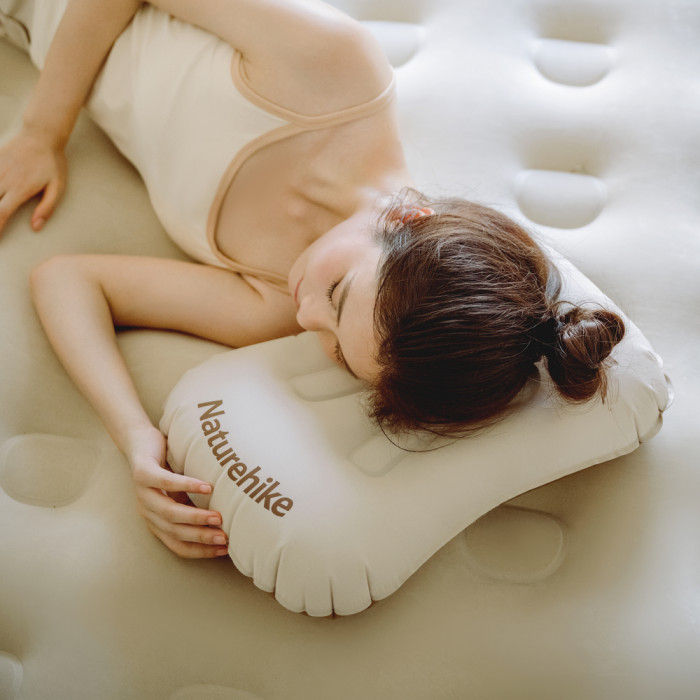 Подушка надувна ультралегка Naturehike NH17T013-Z, 42х32 см, бежева 