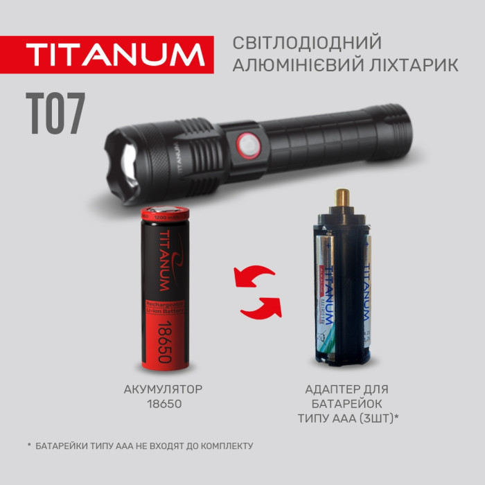 Портативний світлодіодний ліхтарик TITANUM TLF-T07 700Lm 6500K 