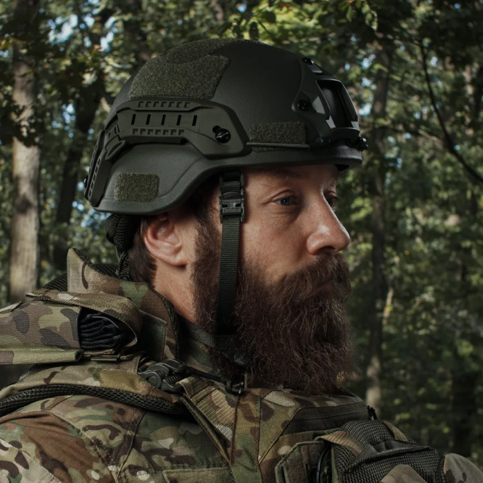 Кевларовий шолом Ukrarmor Mich 2000 Team Wendy. Рівень захисту NIJ IIIA Олива 