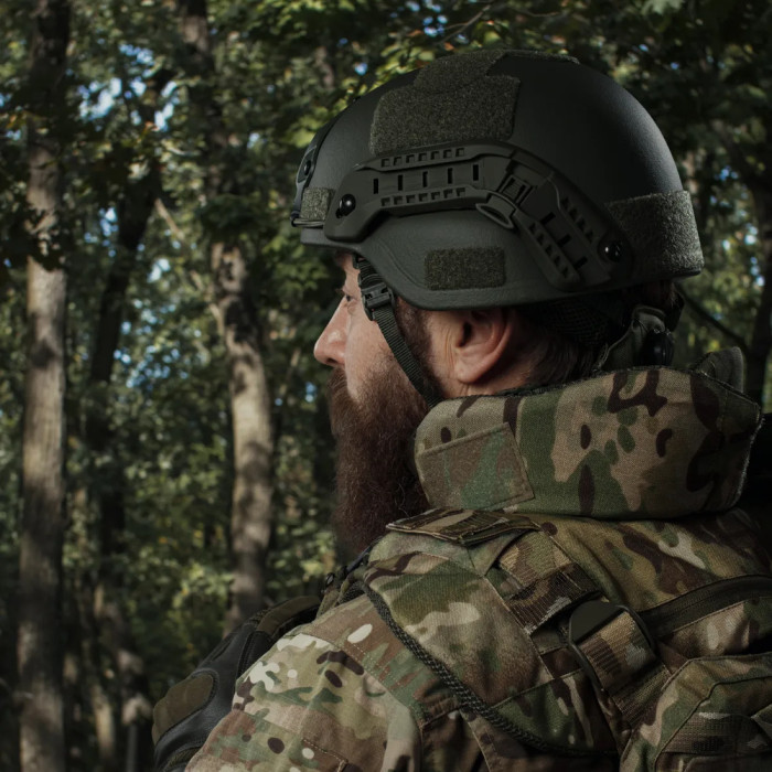 Кевларовий шолом Ukrarmor Mich 2000 Team Wendy. Рівень захисту NIJ IIIA Олива 