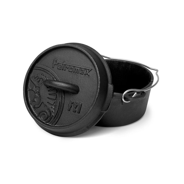 Казан-жарівня чавунна Petromax Dutch Oven ft1 плоске дно 0,9 л 