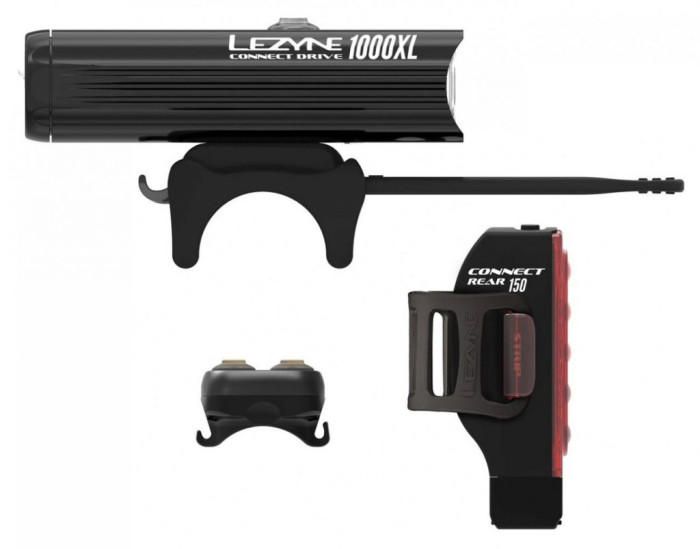 Комплект велофар Lezyne CONNECT DRIVE PRO 1000XL /STRIP CONNECT PAIR  1000/150 люменов Y13 