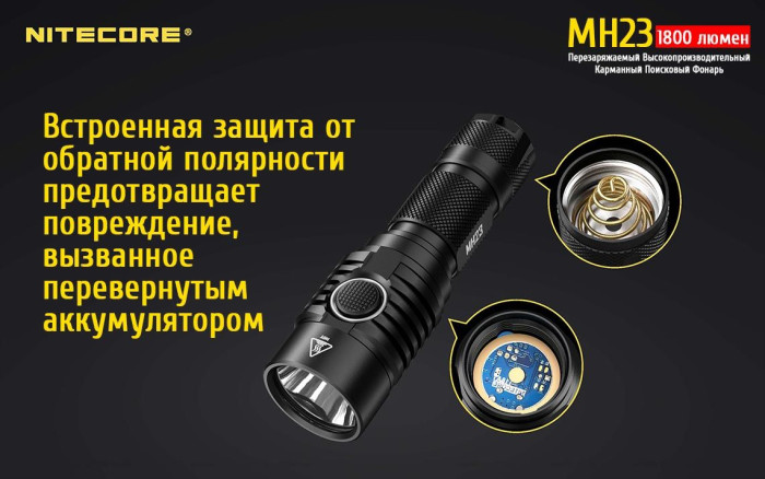 Кишеньковий ліхтар Nitecore MH23, 1800 люмен 