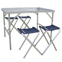Набір меблів KingCamp Table and Chair Set (KC3850) Silver