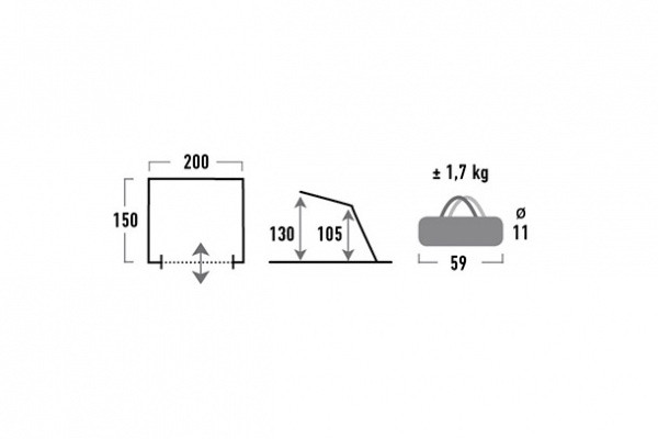 Намет High Peak Evia 50 (Алюміній /Темно-Сірий) 