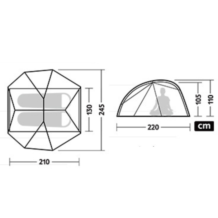 Намет двомісний ультралегкий Naturehike Star River UL CNK2450WS022, сірий 