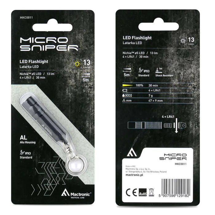 Ліхтар тактичний Mactronic Micro Sniper (13 Lm) (MKC0011) 