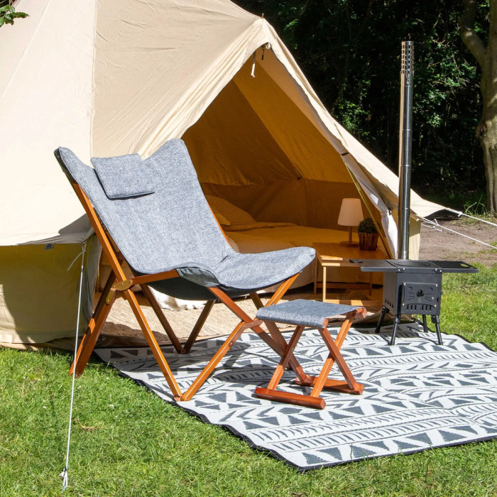 Крісло розкладне Bo-Camp Bloomsbury M Grey (1200369) 