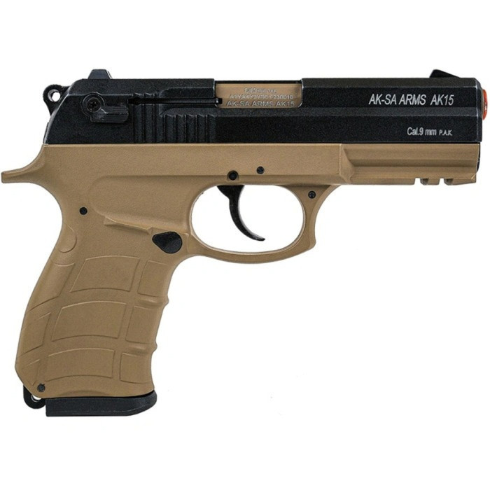 Пістолет сигнальний Aksa Arms AK15 CC-03 cal.9 PAK (Beretta PX4 Storm) Black/Tan 