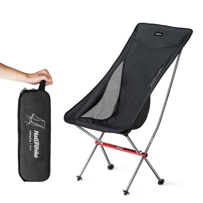 Крісло складане високе NaturehikeYL06 Alu Folding Moon Chair NH18Y060-Z, чорний 