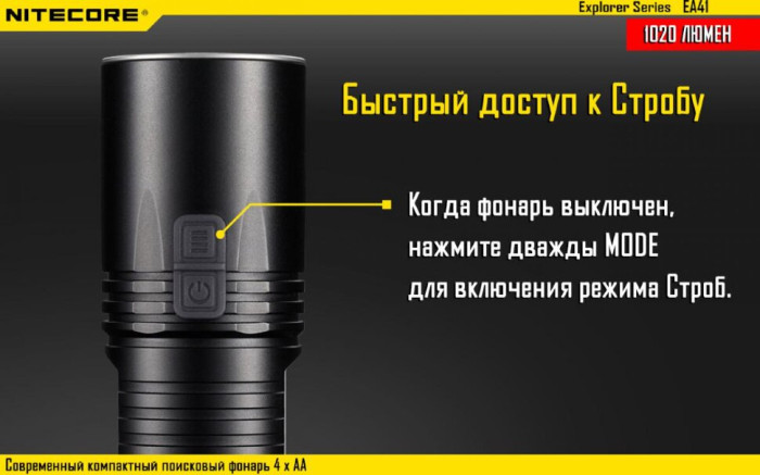 Кишеньковий ліхтар Nitecore EA41, 1020 люмен (6-1133w), теплий 