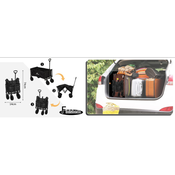 Складаний візочок Naturehike CNK2300JU014, чорний 