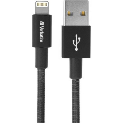 Кабель Verbatim USB-Lightning 1 м + 1 м 2 шт Чорний
