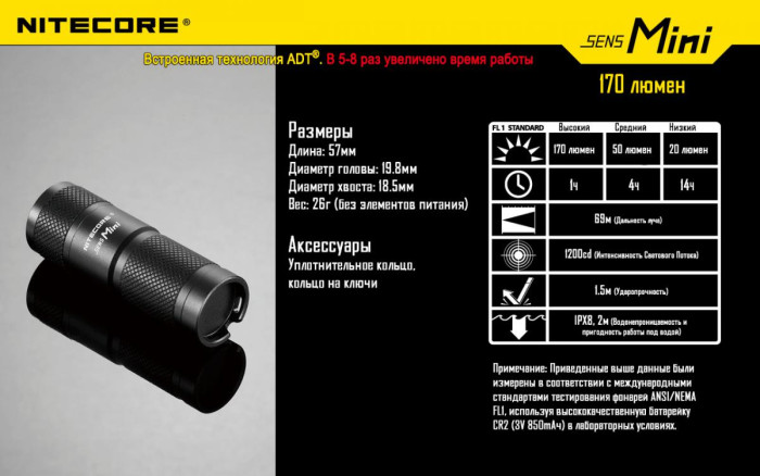Ліхтар Nitecore Sens Mini 
