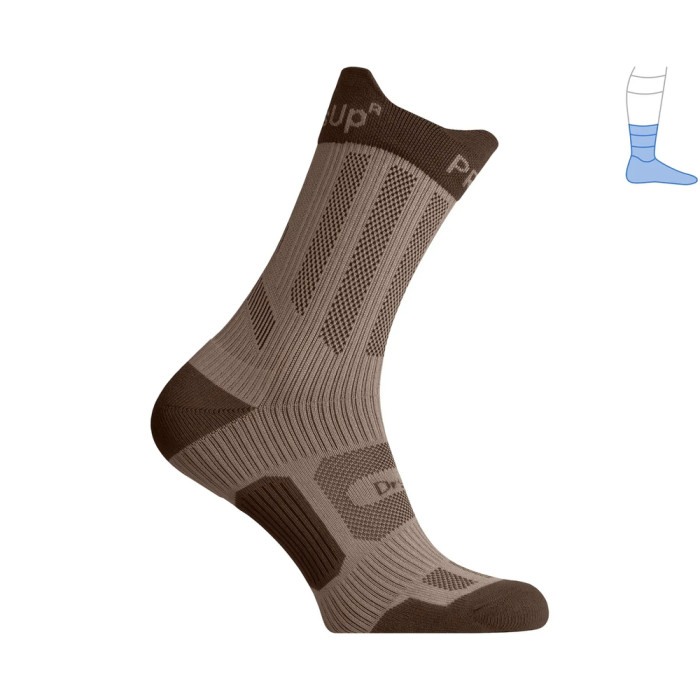 Компресійні шкарпетки захисні літні Protector ShortDry PRO коричнево-бежеві Койот M 40-43 