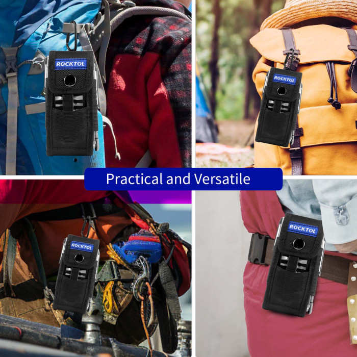 Нейлоновий чохол для мультитулу Rocktol з кишенями-гумками та карабіном 