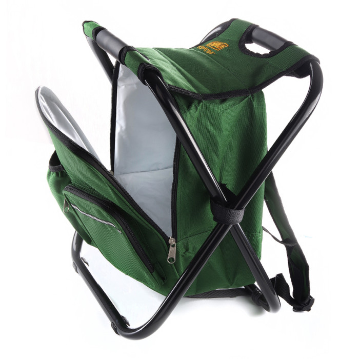 Стілець розкладний СИЛА без спинки (стальний каркас) з термосумкою-рюкзаком Ø19 мм 28 х 35 х 43 см 