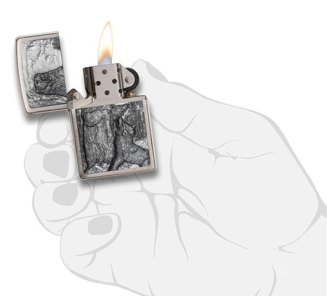 Запальничка Zippo 200 Bear Vs Wolf 29636 