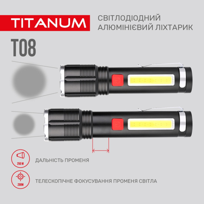 Портативний світлодіодний ліхтарик TITANUM TLF-T08 700Lm 6500K 